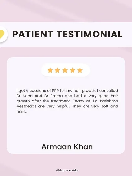This patient's positive experience with PRP for hair growth is a testament to the effectiveness of evidence-based treatments. My team and I are committed to providing helpful, frank advice and creating a supportive environment throughout your hair restoration journey.