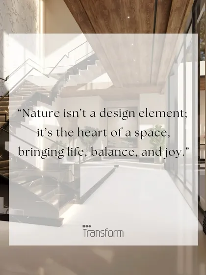 Nature is not a design element; it is the heart of a space. Integrating natural elements and principles of biophilic design brings life, balance, and joy into our everyday environments.