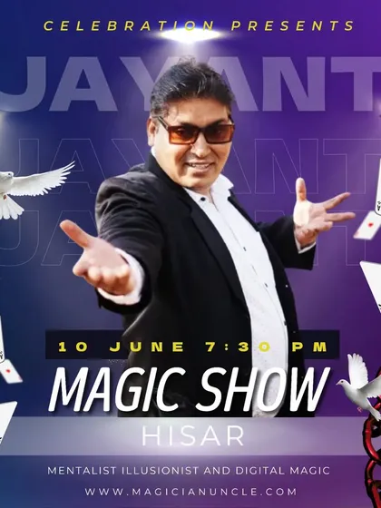 Announcing my magic show in Hisar, Haryana. I am proud to be a famous magician who is accessible for events across the region.