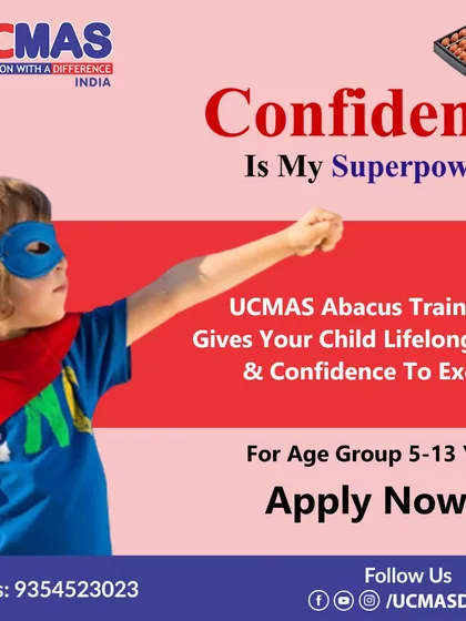 Confidence is a superpower. UCMAS abacus training gives your child lifelong skills and the confidence to excel in any challenge they face.