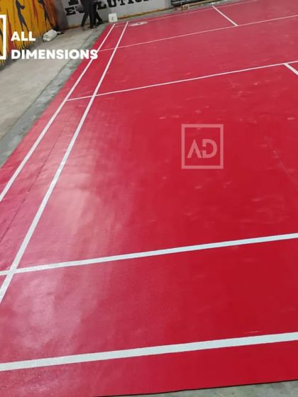 A side view of the court, highlighting the smooth, uniform surface that is essential for player safety and performance.