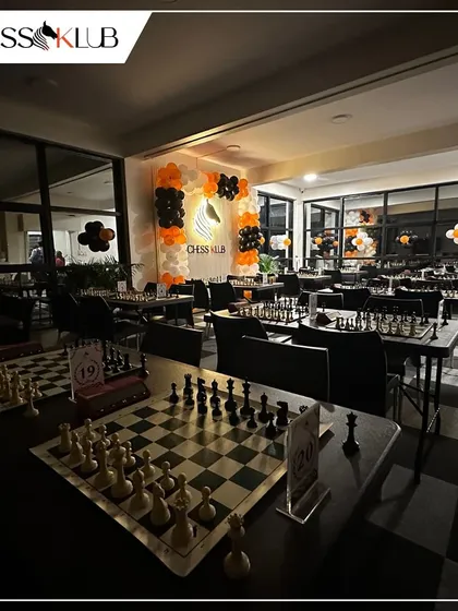 The calm before the storm. Our JP Nagar center is all set up and ready for a tournament, with chessboards and clocks prepared for an evening of strategic battles and community fun.