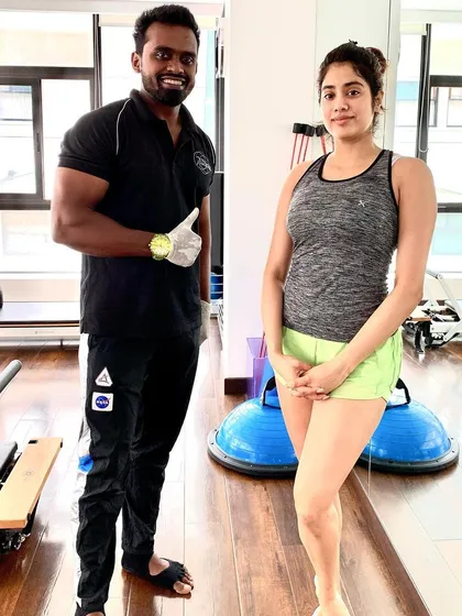 Great energy in the studio with the talented Janhvi Kapoor. It's always a pleasure to guide dedicated individuals on their fitness journey.