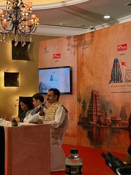 A successful conference is all about clear communication. For the International Temples Convention & Expo, I created a professional stage and panel setup with a custom branded backdrop, multiple screens, and expert audio engineering to facilitate an engaging discussion for all attendees.