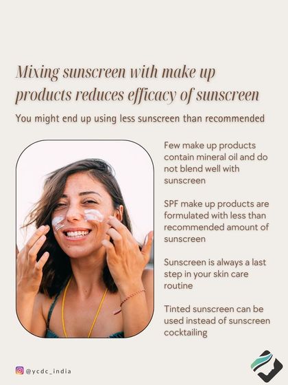 We strongly advise against "skin cocktailing" or mixing sunscreen with makeup. This practice reduces the efficacy of your sunscreen, leaving your skin unprotected.