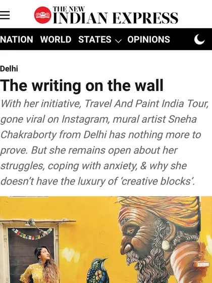 Another screenshot of the feature in The New Indian Express, titled 'The writing on the wall.'