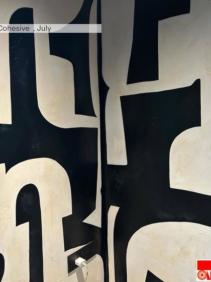 'Cohesive', a black and white abstract piece from my art yearbook. This work focuses on the interplay of bold, graphic shapes and negative space.