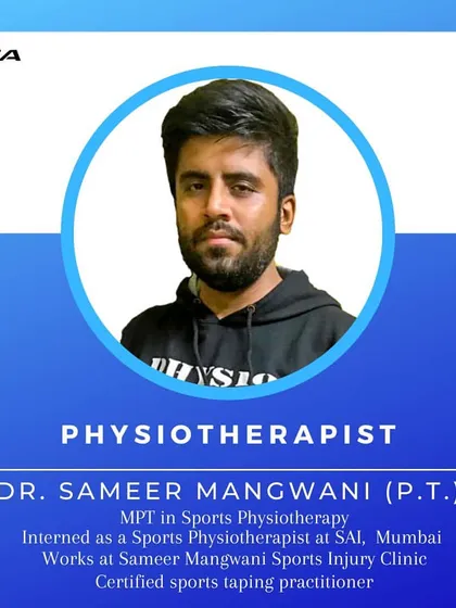 Meet our lead physiotherapist, Dr. Sameer Mangwani. With a Master's in Sports Physiotherapy and experience interning at SAI, Mumbai, he specializes in creating programs that help athletes become injury-free world champions.