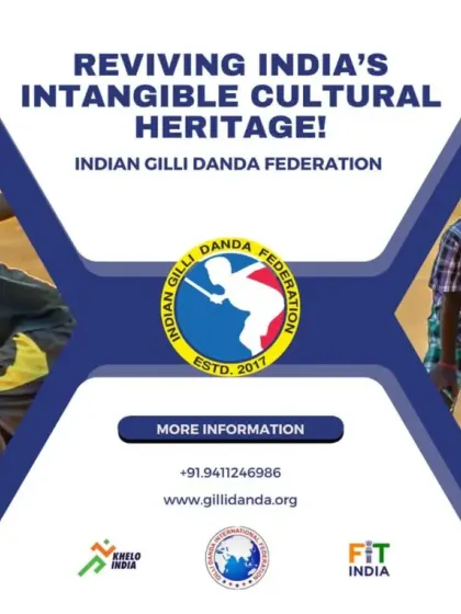 We are dedicated to reviving India's intangible cultural heritage through sports. This poster represents our mission with the Indian Gilli Danda Federation to promote and organize tournaments for traditional games, ensuring they receive national and global recognition.