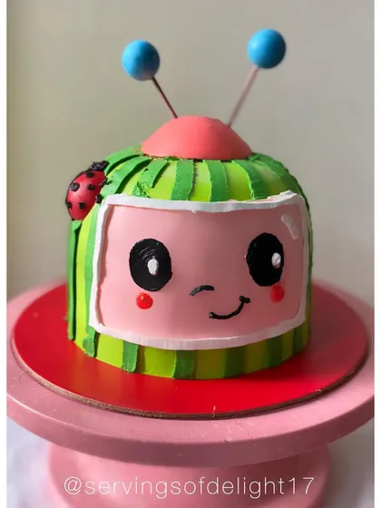 How cute is this Cocomelon cake? I loved making this themed cake for a little one's birthday.