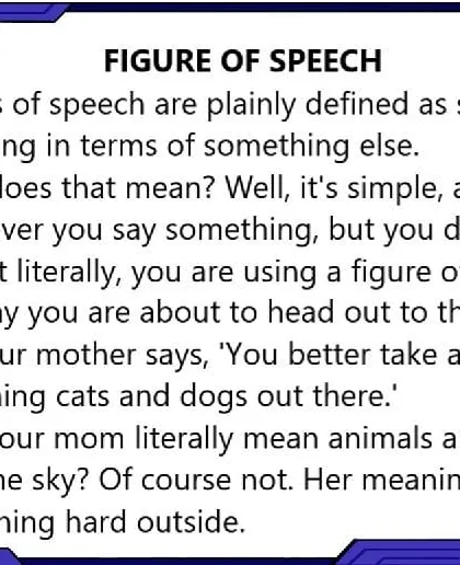 Figures of speech, like 'raining cats and dogs', are common in English. This post explains what they are and how they add non-literal meaning to language.