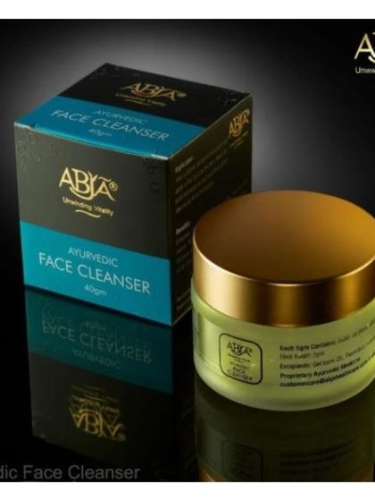 My Ayurvedic Face Cleanser, shown in its packaging, offers gentle daily cleansing with ingredients like tulsi and neem.