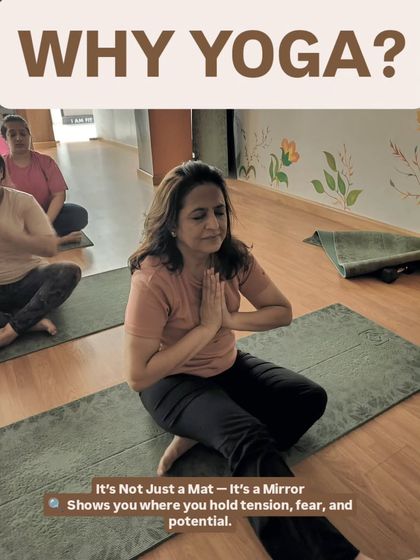 Why yoga? Because your mat is a mirror. It shows you where you hold tension, fear, and potential. This image captures a moment of quiet introspection and prayer.