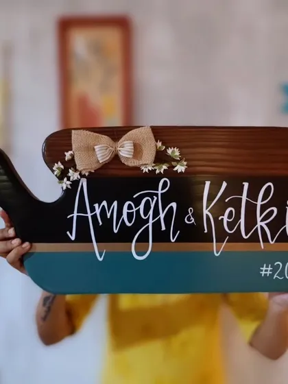 Your story can be told in the most unique ways. This classy cheeseboard-inspired name plaque was designed for a family that loves to dine together, blending their passion for food with a warm welcome.