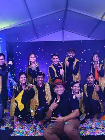 A proud moment with the amazing team from Software AG after their spectacular corporate show performance. We worked together to create something special, and this picture is all about that shared success and team spirit.