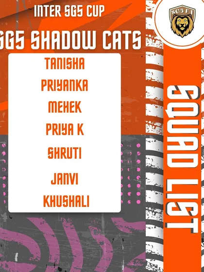 Presenting the SGS Shadow Cats team list. Every team gets a professionally designed announcement.