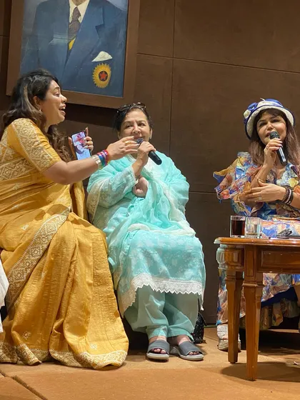 Sharing a lighthearted moment on stage with the legendary Farida Jalal Ji during the panel discussion. Her grace and experience are truly inspiring.