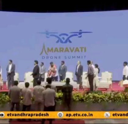 A view from the audience of the Amaravati Drone Summit stage, where our historic achievement was announced. This image captures the scale of the event and the significance of the moment.