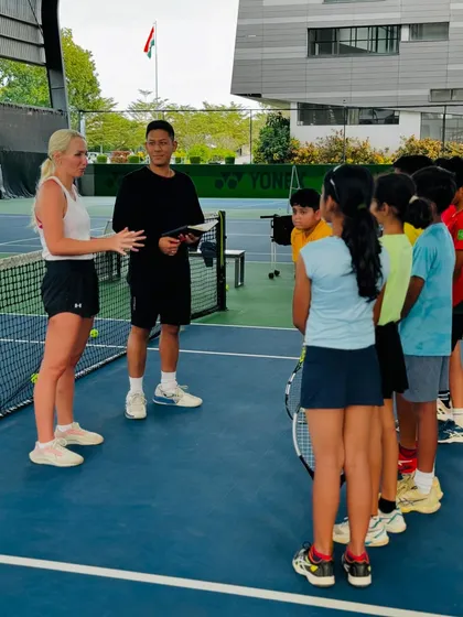 Our young athletes get an exclusive opportunity to learn from Latvian professional player Diana Marcinkevica. We believe in providing unique mentorship experiences that inspire dedication and offer a glimpse into the life of a professional tennis player.