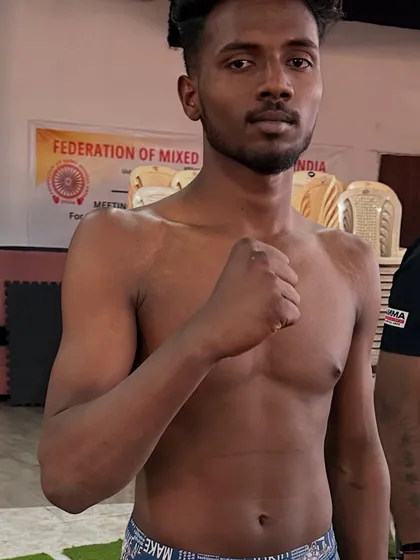 The intense gaze of a fighter who is ready for battle. All the training camp hard work leads to this moment.