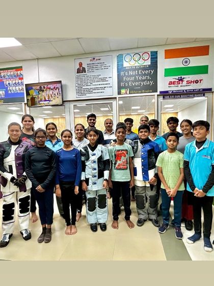 Our shooters with the Capapie Sports team during their visit to our academy. We thank them for their constant support and world-class equipment.