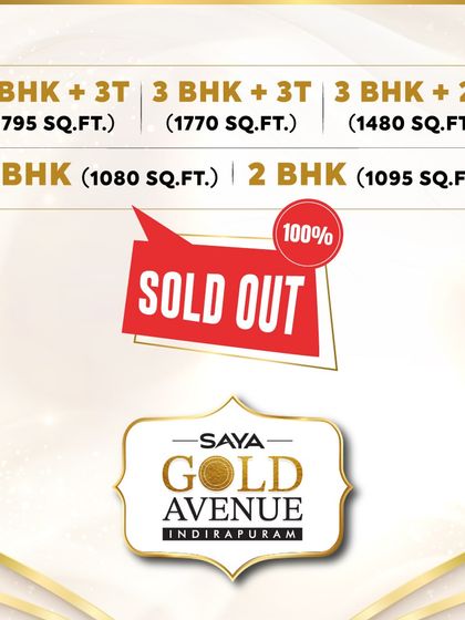We are thrilled to announce that our 2 BHK and smaller 3 BHK units are completely sold out. This overwhelming response highlights the strong demand for quality homes at Saya Gold Avenue.