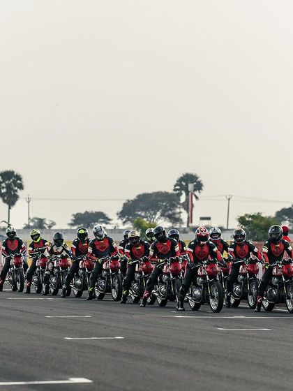 Participants are lined up and ready for their drills. We use structured exercises to build skills methodically and effectively.