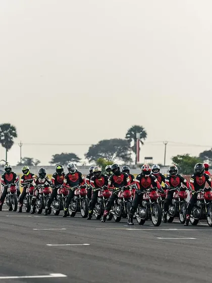 Participants are lined up and ready for their drills. We use structured exercises to build skills methodically and effectively.