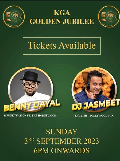 The official event poster for the KGA Golden Jubilee, where I performed alongside superstar Benny Dayal.