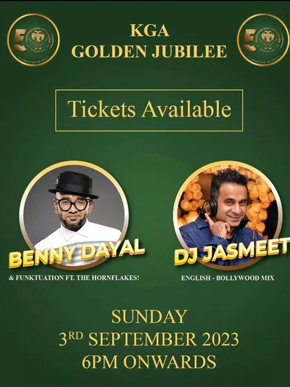 The official event poster for the KGA Golden Jubilee, where I performed alongside superstar Benny Dayal.