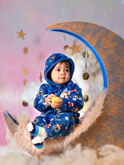 This crawling-stage photo shows how our celestial set is safe and engaging for even the most active little explorers. The moon prop is low to the ground and stable.