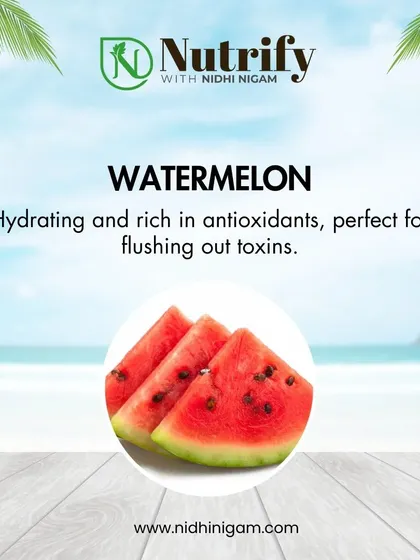 Watermelon is the ultimate summer fruit. It's hydrating, rich in antioxidants, and perfect for flushing out toxins while satisfying your sweet cravings.