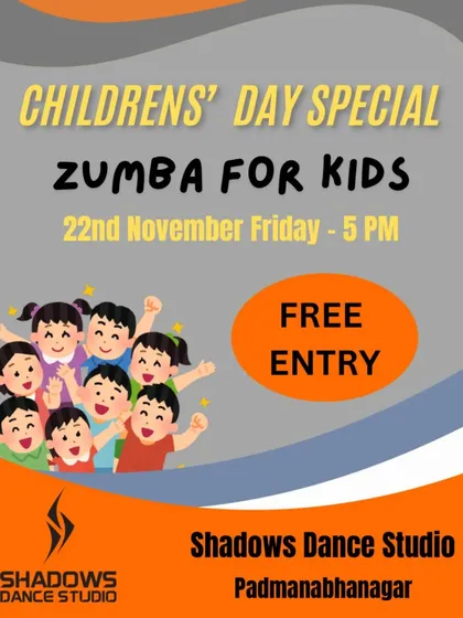 We love celebrating special occasions with the community. This poster announces our free Children's Day Zumba event, making fitness accessible and fun for kids in the neighborhood.