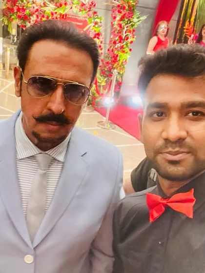 A selfie with the one and only 'Bad Man', Gulshan Grover, at an event. It's always a pleasure to be a part of large-scale corporate and entertainment events.