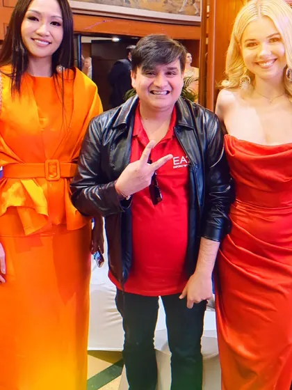 Posing with contestants at the Miss World 2024 pageant. The event brought together 120 participants from around the world.