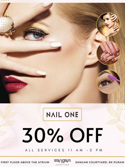 A duplicate of our 30% off promotional graphic for our new Sangam Courtyard salon. We want to make sure everyone hears about our great opening offers.