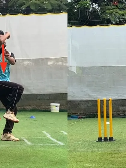A closer look at the improved body coordination. The 'before' shows a disjointed action, while the 'after' demonstrates a synchronized and powerful movement.