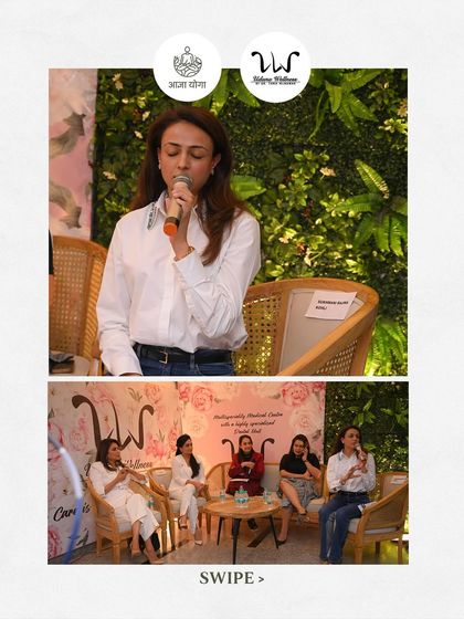 A collage from my session on yoga and preventive care at Udana Wellness. The event was filled with empowering insights and practical tips for enhancing well-being.