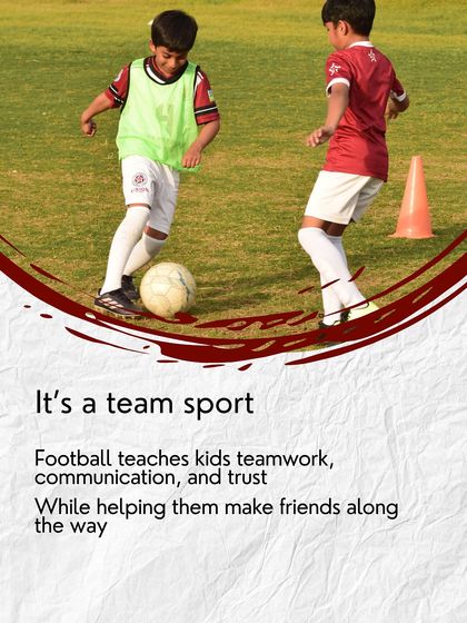 It's a team sport. Football teaches kids essential skills like teamwork, communication, and trust, all while helping them make new friends.