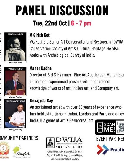 An announcement for a panel discussion on the 'Preservation & Curation of Art' featuring our director Maher Dadha. We actively contribute our expertise to the art ecosystem.