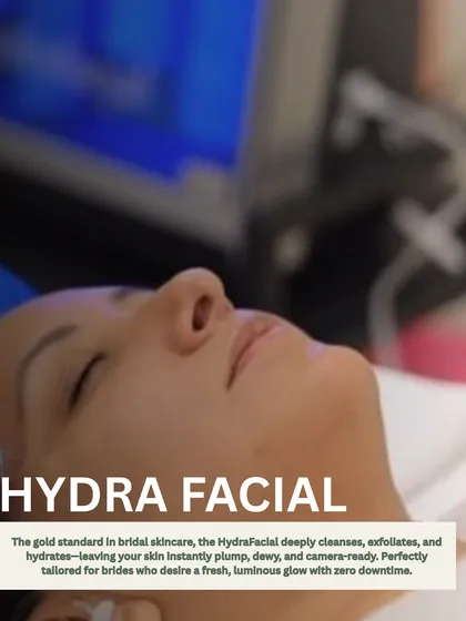 The HydraFacial is the gold standard in bridal skincare for a reason. It provides deep cleansing and hydration with zero downtime, leaving your skin instantly plump, dewy, and ready for the camera.