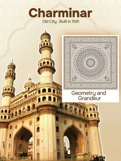 This tile is inspired by the geometry and grandeur of Charminar. The intricate mandala-like pattern captures the essence of the iconic 1591 monument, bringing a piece of Old City heritage into your home.