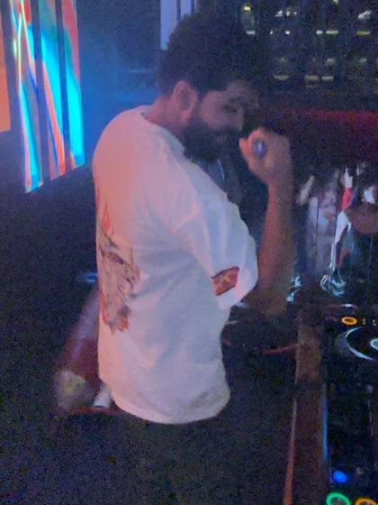 A candid shot of me dancing along to the music during my set at Sugar Factory. If the DJ isn't dancing, is it even a party?