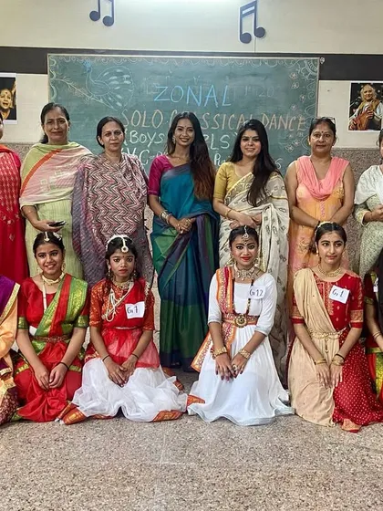A group photograph with the teachers and young participants of the Zonal Solo Classical Dance Competition. It is inspiring to see the strong support system that guides these students.