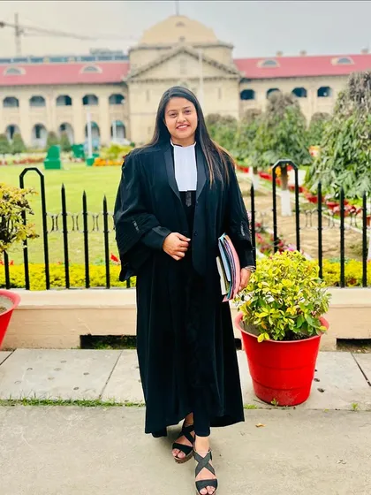Standing before the High Court of Judicature at Allahabad. I travel across the country to fight for my clients, wherever the case may be.