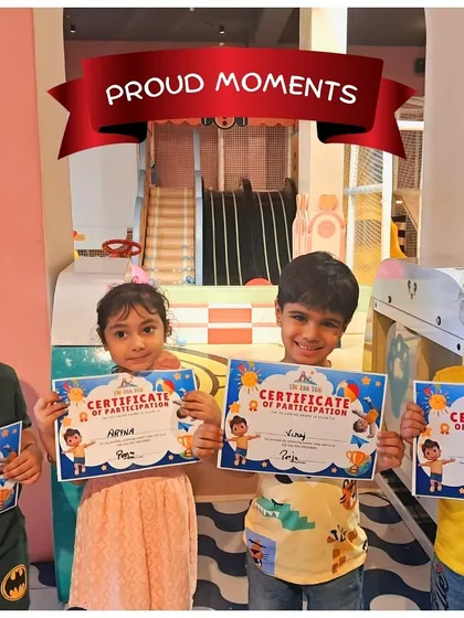 More proud moments from our summer camp. These happy kids are holding up their participation certificates after a fun-filled camp experience.