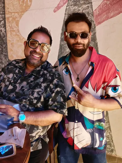 With my idol, Shankar Mahadevan sir. I'm so grateful for the opportunities I've had to play for his parties over the years.
