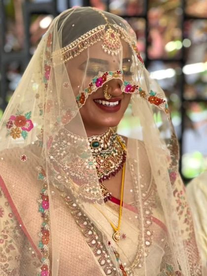 Additional views showcasing the variety and detail of my heirloom bridal sarees. Each image captures a different angle, moment, or detail, from full portraits to close ups of the fabric and embroidery, illustrating the complete story of each bride's custom creation.