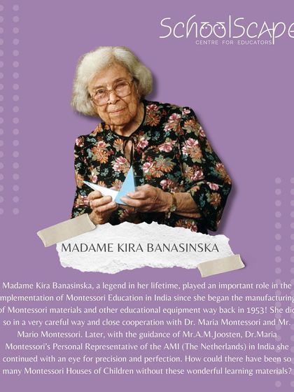 On International Women's Day, we celebrate Madame Kira Banasinska, a legend who played a vital role in manufacturing Montessori materials in India starting in 1953.