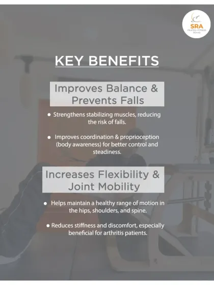 For our senior clients, a key benefit of Pilates is improved balance and fall prevention. We strengthen stabilizing muscles and improve coordination for better control and steadiness.